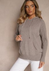 Ciemnobrązowy Sweter z Wiskozą i Kaszmirem oraz z Kapturem Nerolin. Brązowe swetry nierozpinane damskie Renee, bez wzorów, z jeansu, casualowe, bez kołnierzyka, bez ramiączek. Za 139.99 zł.