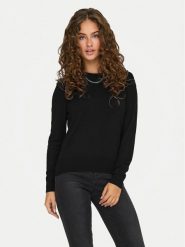 ONLY Sweter Venice 15333989 Czarny Regular Fit. Czarne swetry nierozpinane damskie ONLY, s, bez wzorów, z wiskozy, bez kołnierzyka, bez ramiączek. Za 109.99 zł.