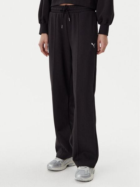 Puma Spodnie dresowe Ess 629774 Czarny Straight Fit. Czarne spodnie dresowe damskie Puma, bez wzorów, z bawełny. Za 179.99 zł.
