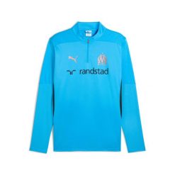 Treningowy top OM 2024/25. Niebieskie bluzy męskie Puma, xs, bez wzorów, sportowe, bez ramiączek, bez kaptura. Za 301.00 zł.