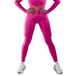 Techniczne legginsy z efektem push-up i idealną sylwetką. Czerwone legginsy damskie R-EVENGE, bez wzorów, z elastanu. Za 285.90 zł.