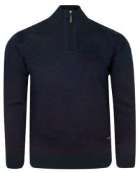 Sweter Wełniany Bordowo-Granatowy TROYER z Wysokim Dekoltem na Zamek, Ciepły -TRIKKO. Czerwone swetry męskie Trikko, l, bez wzorów, z wełny, eleganckie, bez kołnierzyka, bez ramiączek. Za 235.00 zł.