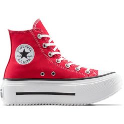 Buty sportowe damskie Converse Chuck Tlr As Lift Double Stack. Czerwone obuwie sportowe damskie Converse, bez wzorów, bez zapięcia. W wyprzedaży za 490.00 zł.