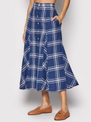 Polo Ralph Lauren Spódnica trapezowa 211857022001 Niebieski Regular Fit. Niebieskie spódnice damskie Polo Ralph Lauren, bez wzorów, z bawełny, trapezowe. Za 739.99 zł.