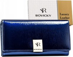 Rovicky Duży portfel damski ze skóry lakierowanej na zatrzask — Rovicky. Portfele damskie ROVICKY, ze skóry. Za 175.39 zł.
