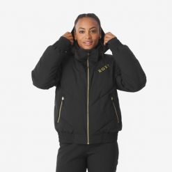 Kurtka narciarska i snowboardowa damska Roxy Big Bear. Czarne kurtki sportowe damskie Roxy, na zimę, m, bez wzorów, z materiału, bez ramiączek, bez kaptura, narciarskie. Za 999.99 zł.