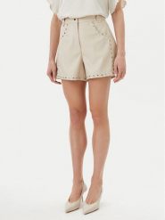 Bruuns Bazaar Szorty z imitacji skóry Tullamo BBW4393 Beżowy Regular Fit. Brązowe szorty damskie Bruuns Bazaar, bez wzorów, ze skóry. Za 379.99 zł.