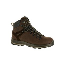 Buty trekkingowe wysokie TREK 500 męskie. Brązowe trekkingi męskie QUECHUA, z poliesteru, bez zapięcia. Za 399.99 zł.