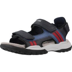 Sandały juniorskie Geox Borealis. Niebieskie buty zimowe męskie Geox, bez wzorów, bez obcasa, bez zapięcia. Za 258.40 zł.