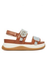 Liu Jo Sandały Fiona 02 BA6087 EX350 Błękitny. Niebieskie sandały damskie Liu Jo, bez wzorów, ze skóry, bez obcasa, na płaskiej podeszwie, bez zapięcia. Za 599.99 zł.