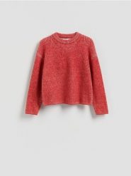 Strukturalny sweter - wielobarwny. Swetry nierozpinane damskie Reserved, l, bez wzorów, z dzianiny, klasyczne, bez kołnierzyka, bez ramiączek. Za 149.99 zł.