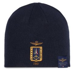 Czapka Aeronautica Militare. Niebieskie czapki męskie Aeronautica Militare, na zimę, bez wzorów. Za 179.99 zł.