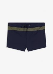 Kąpielówki męskie z troczkiem. Niebieskie kąpielówki męskie bonprix, m, bez wzorów. Za 59.99 zł.