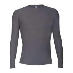 Koszulka z długim rękawem Pro Compression Adults Men Round Neck Undershirt. Szare bluzy męskie BADGER SPORT, l, bez wzorów, sportowe, bez ramiączek, bez kaptura. Za 173.95 zł.