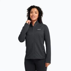 Bluza polarowa damska Jack Wolfskin Anytrail Full Zip. Szare bluzy damskie Jack Wolfskin, xs, bez wzorów, z materiału, bez ramiączek, bez kaptura. Za 399.99 zł.