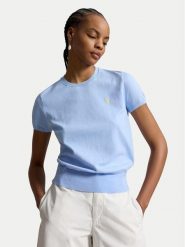 Polo Ralph Lauren T-Shirt 211971872504 Niebieski jasny Slim Fit. Niebieskie t-shirty damskie Polo Ralph Lauren, m, bez wzorów, z bawełny, bez kołnierzyka, bez ramiączek. Za 769.99 zł.