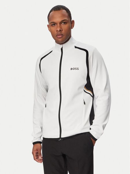 BOSS Bluza Spin 50554402 Biały Regular Fit. Białe bluzy męskie Boss, m, bez wzorów, z syntetyku, bez ramiączek, bez kaptura. Za 616.99 zł.