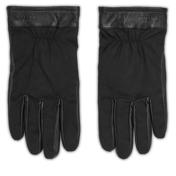 Rękawiczki Guess. Czarne rękawiczki męskie Guess, z aplikacjami. Za 284.99 zł.