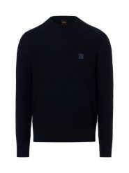 BOSS Orange sweter z dzianiny z zawartością kaszmiru - Anion_S Mężczyźni Bawełna niebieski, XXL. Niebieskie swetry męskie BOSS Orange, m, bez wzorów, z bawełny, eleganckie, bez kołnierzyka, bez ramiączek. Za 479.95 zł.
