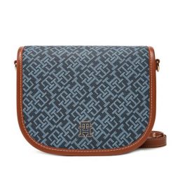 Torebka Tommy Hilfiger. Niebieskie listonoszki damskie Tommy Hilfiger, bez wzorów, bez dodatków. Za 379.99 zł.