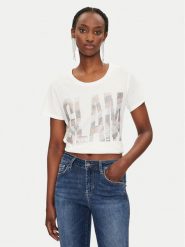 Liu Jo T-Shirt TF4205 JS923 Biały Regular Fit. Białe t-shirty damskie Liu Jo, xs, bez wzorów, z bawełny, bez kołnierzyka, bez ramiączek. Za 219.99 zł.