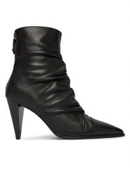 PINKO Botki Vane 2 SD0587P003 Czarny. Czarne botki damskie Pinko, bez wzorów, ze skóry, bez obcasa, na słupku, bez zapięcia. Za 1,399.00 zł.