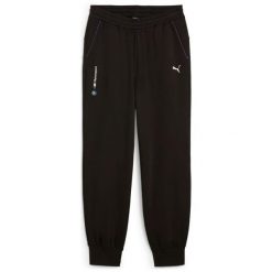 Spodnie do biegania Puma BMW MMS Essentials+ Fleece. Czarne spodnie sportowe męskie Puma, bez wzorów, z polaru, do biegania. Za 390.00 zł.