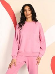 Bluza - różowy. Czerwone bluzy damskie Sinsay, l, bez wzorów, bez ramiączek, bez kaptura. Za 29.99 zł.