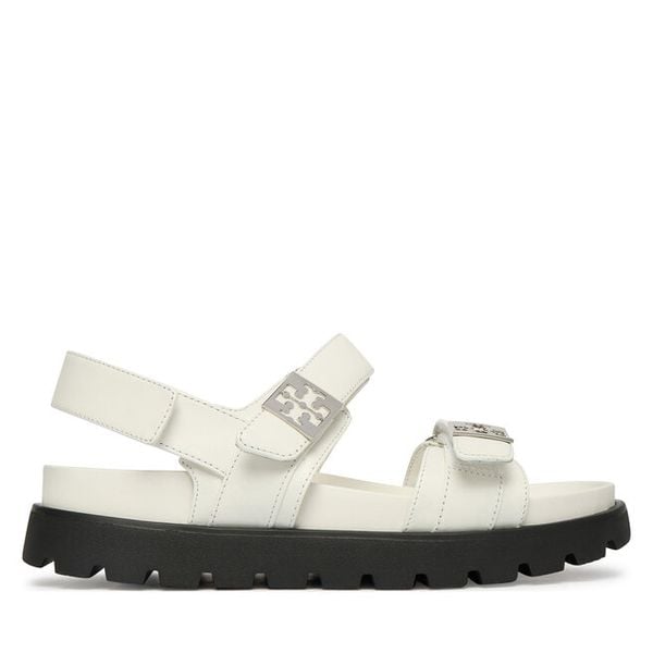 Sandały Tory Burch. Białe sandały damskie Tory Burch, bez wzorów, bez obcasa, na płaskiej podeszwie, bez zapięcia. Za 1,197.99 zł.