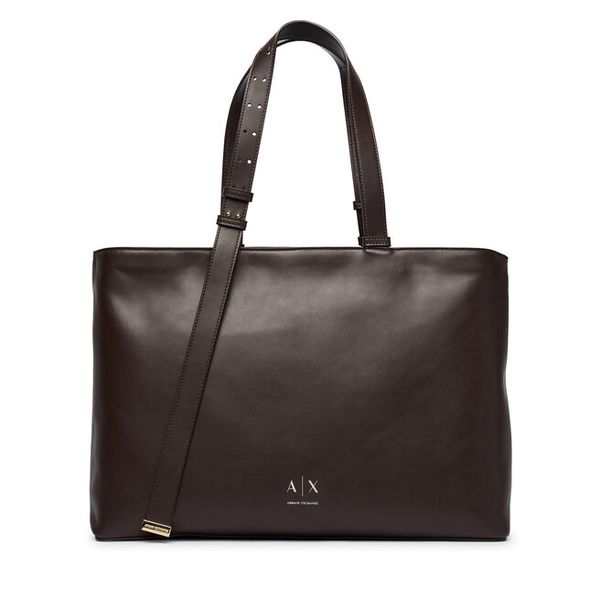 Torebka Armani Exchange. Brązowe shopperki damskie Armani Exchange, bez wzorów, bez dodatków. Za 729.99 zł.
