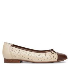 Baleriny Ara. Białe balerinki damskie Ara, bez wzorów, bez obcasa, bez zapięcia. Za 529.99 zł.