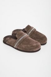 Klapki Mule damskie zamszowe PESERICO. Klapki damskie Peserico, bez wzorów, z zamszu, bez obcasa, bez zapięcia. Za 2,979.00 zł.