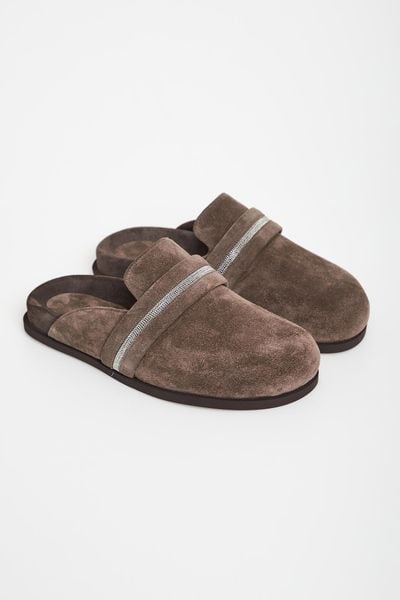 Klapki Mule damskie zamszowe PESERICO. Klapki damskie Peserico, bez wzorów, z zamszu, bez obcasa, bez zapięcia. Za 2,979.00 zł.