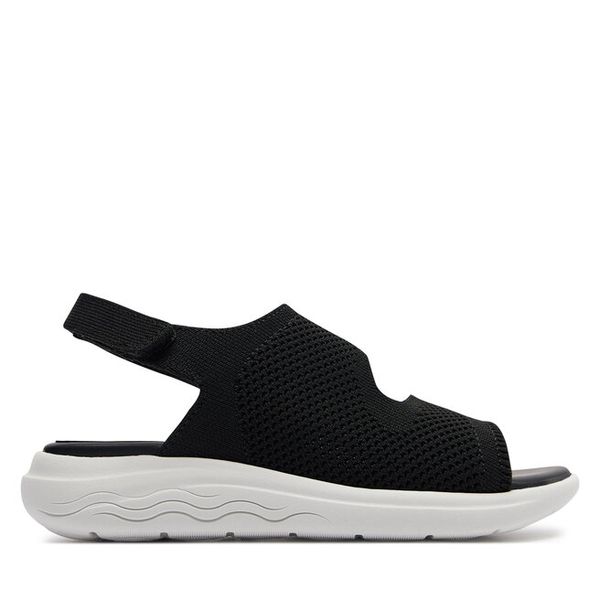 Sandały Geox. Czarne sandały damskie Geox, bez wzorów, bez obcasa, na płaskiej podeszwie, bez zapięcia. Za 259.99 zł.