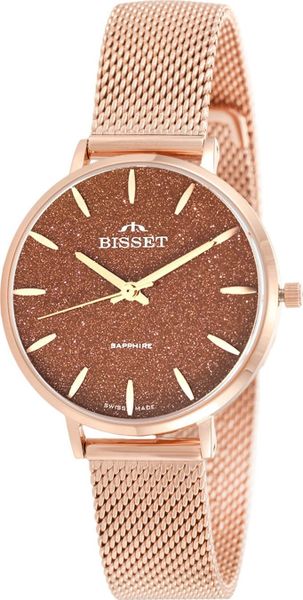 Zegarek Bisset Szwajcarski zegarek damski Bisset BSBF32 różowe złoto bt. Czerwone zegarki damskie Bisset, złote. Za 379.00 zł.