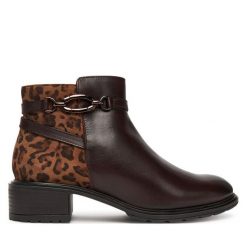 Botki Ara. Brązowe botki damskie Ara, bez wzorów, bez obcasa, na słupku, bez zapięcia. Za 579.99 zł.