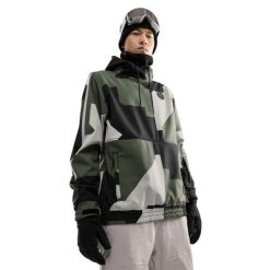 Kurtka snowboardowa męska W1 Corbet. Zielone kurtki sportowe męskie SIROKO, m, bez wzorów, z materiału, z kapturem, narciarskie. Za 380.00 zł.