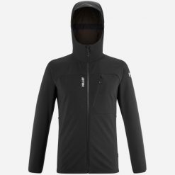 Kurtka softshell męska Millet Magma Shield Hoodie. Czarne kurtki męskie Millet, m, bez wzorów, z softshellu, sportowe, bez kaptura. Za 689.99 zł.