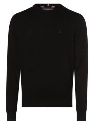 Tommy Hilfiger Sweter z dodatkiem kaszmiru Mężczyźni Bawełna czarny, M. Czarne swetry męskie Tommy Hilfiger, m, bez wzorów, z bawełny, bez kołnierzyka, bez ramiączek. Za 489.95 zł.