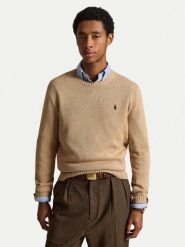 Polo Ralph Lauren Sweter 710810846034 Beżowy Regular Fit. Brązowe swetry męskie Polo Ralph Lauren, m, bez wzorów, z bawełny, bez kołnierzyka, bez ramiączek. Za 919.99 zł.