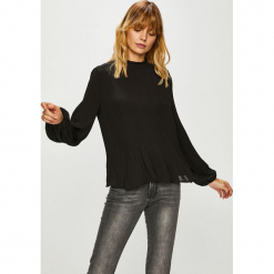 Only - Bluzka. Czarne bluzki damskie ONLY, l, bez wzorów, z materiału, bez kołnierzyka, bez ramiączek. W wyprzedaży za 69.90 zł.