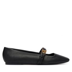 Baleriny Calvin Klein. Czarne balerinki damskie Calvin Klein, bez wzorów, bez obcasa, bez zapięcia. Za 489.99 zł.