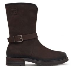 Botki Josef Seibel. Brązowe botki damskie Josef Seibel, bez wzorów, bez obcasa, na płaskiej podeszwie, bez zapięcia. Za 579.99 zł.