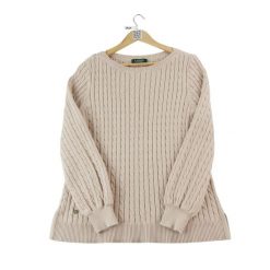 Second life - Damski różowy sweter - Jak nowy. Czerwone swetry nierozpinane damskie Ralph Lauren, bez wzorów, bez kołnierzyka, bez ramiączek. Za 127.76 zł.