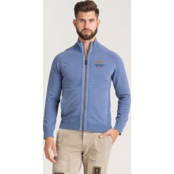 SWETER Aeronautica Militare. Niebieskie swetry męskie Aeronautica Militare, l, bez wzorów, z bawełny, retro, bez kołnierzyka, bez ramiączek. Za 659.00 zł.