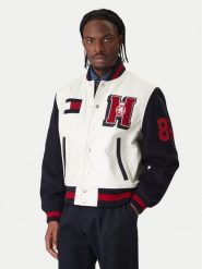 Tommy Hilfiger Kurtka bomber Varsity MW0MW41866 Écru Regular Fit. Kurtki męskie Tommy Hilfiger, m, bez wzorów, ze skóry, bez kaptura. Za 2,889.00 zł.