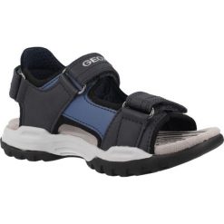 Sandały juniorskie Geox Borealis. Niebieskie buty zimowe męskie Geox, bez wzorów, bez obcasa, bez zapięcia. Za 143.99 zł.