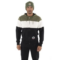 Bluza wygodna z bawełna z kaptur na co dzień. Zielone bluzy męskie LEONE 1947 APPAREL, bez wzorów, z bawełny, sportowe, bez ramiączek, bez kaptura. W wyprzedaży za 191.56 zł.