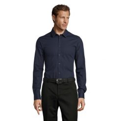 Męska Koszula Z Długim Rękawem Blake Stretch. Niebieskie koszule męskie SOL'S, m, bez wzorów, casualowe, bez kołnierzyka, bez ramiączek. Za 189.99 zł.