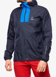 Kurtka przeciwdeszczowa męska Haglofs L.I.M Proof Jacket. Niebieskie kurtki męskie Haglöfs, l, bez wzorów, z materiału, bez kaptura. Za 507.05 zł.